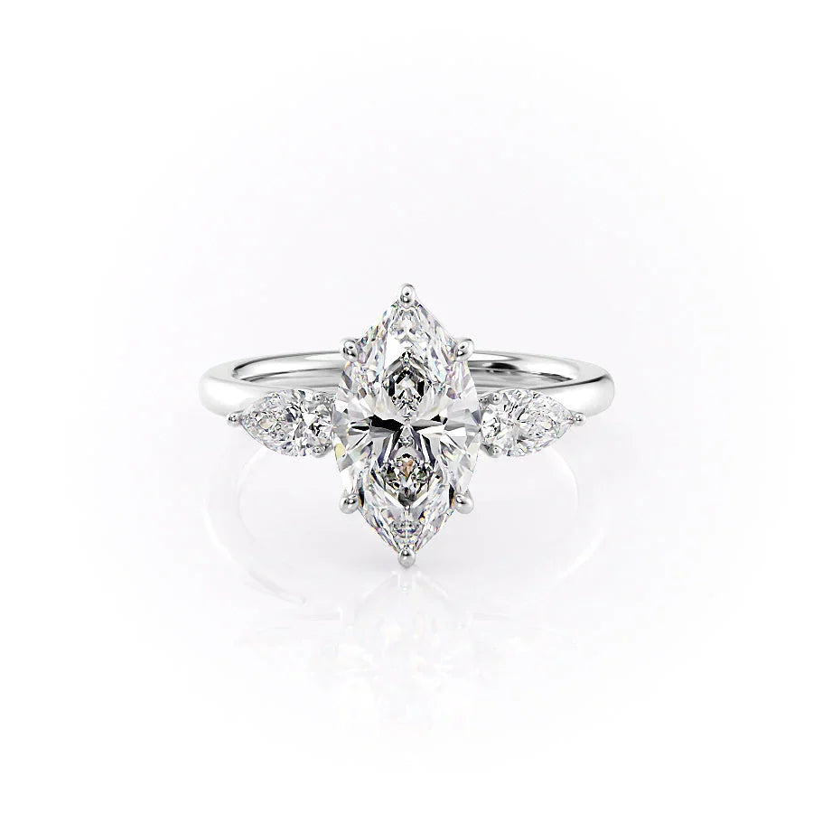 The Lauren Set With A 5 Carat Marquise Moissanite