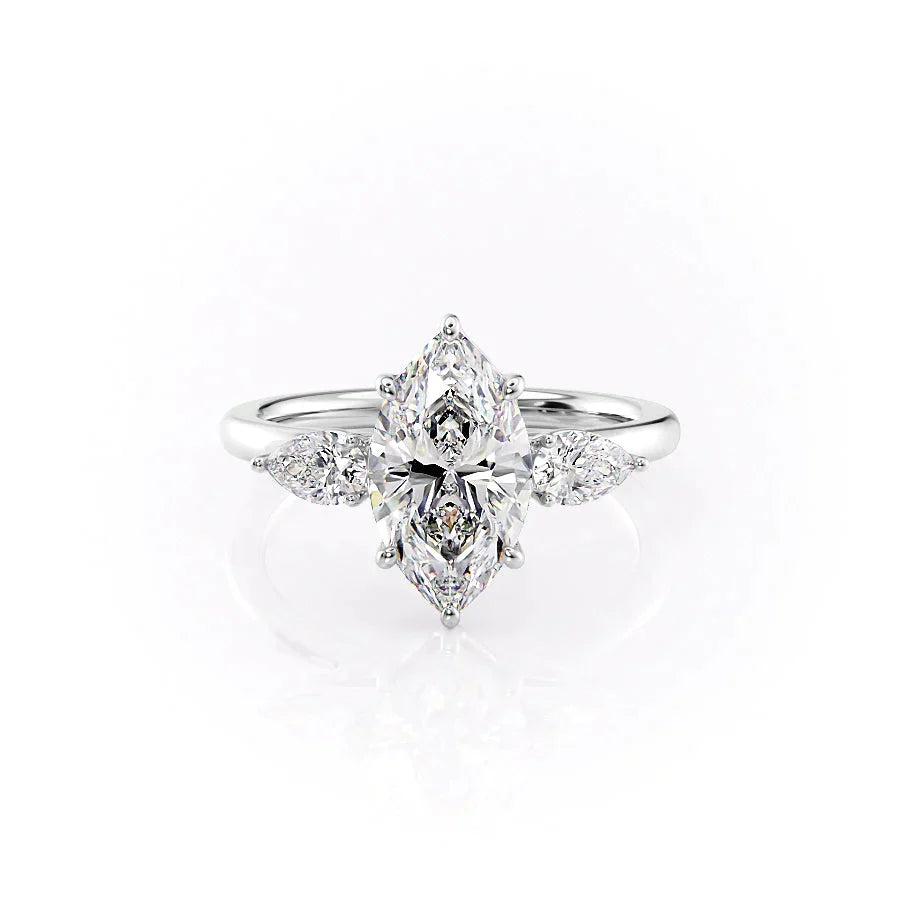 The Lauren Set With A 1 Carat Marquise Lab Diamond