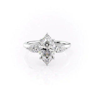The Lauren Set With A 1.5 Carat Marquise Lab Diamond