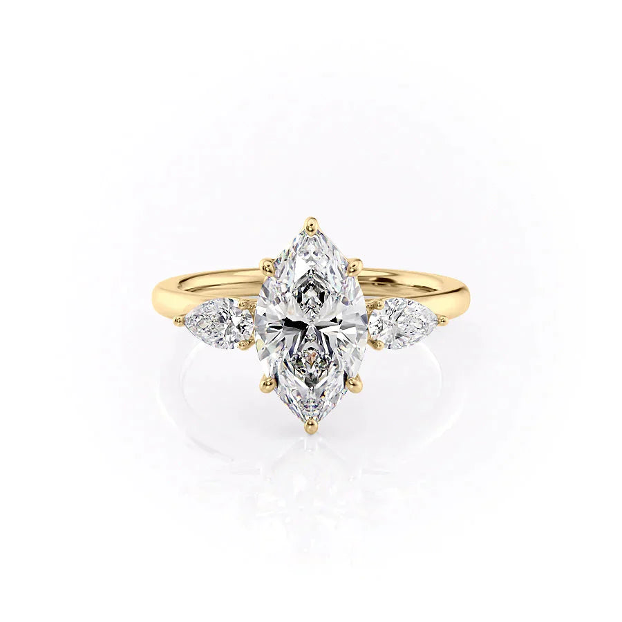 The Lauren Set With A 3 Carat Marquise Lab Diamond
