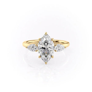 The Lauren Set With A 2.5 Carat Marquise Moissanite
