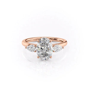 The Lauren Set With A 3.5 Carat Oval Moissanite