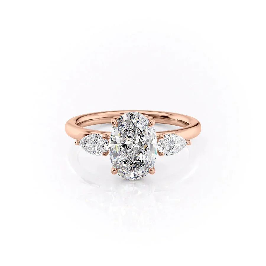The Lauren Set With A 3 Carat Oval Moissanite