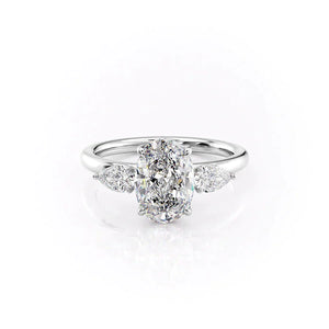 The Lauren Set With A 3 Carat Oval Moissanite