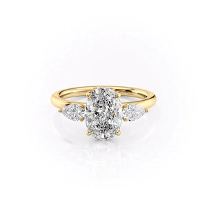 The Lauren Set With A 3 Carat Oval Moissanite