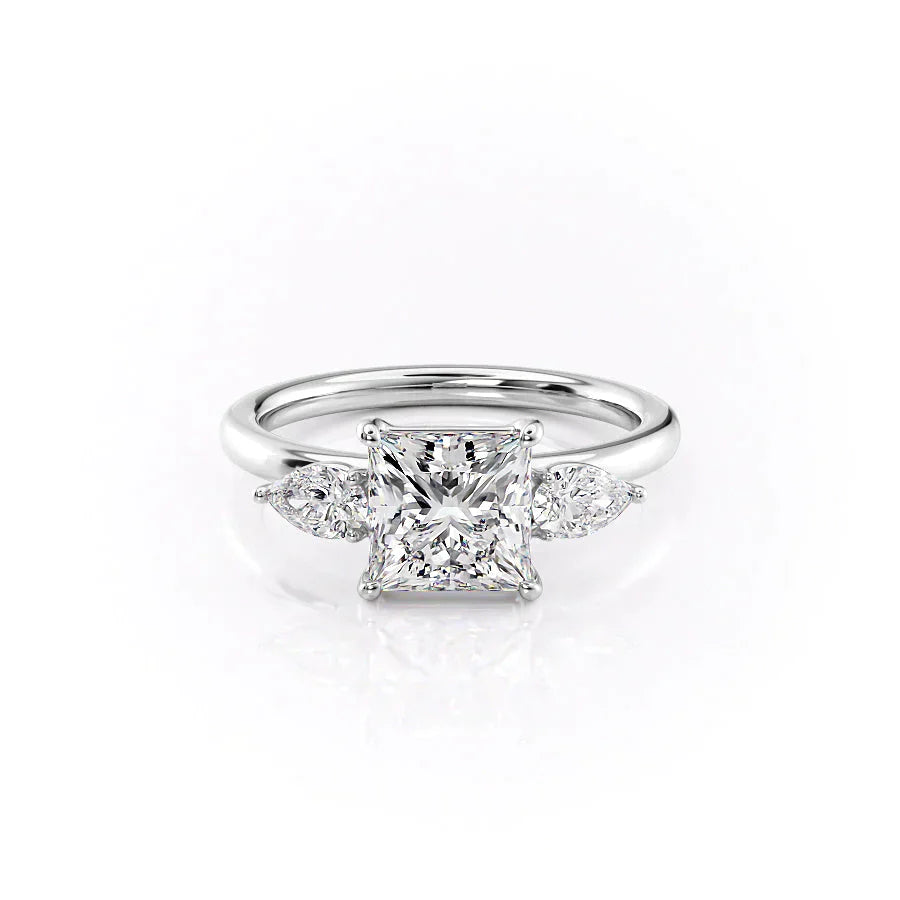 The Lauren Set With A 3.5 Carat Princess Moissanite