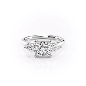 The Lauren Set With A 3 Carat Princess Lab Diamond