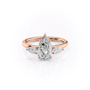 The Lauren Set With A 4 Carat Pear Moissanite