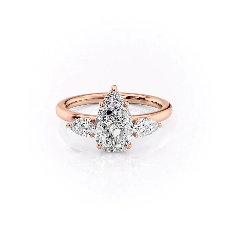 The Lauren Set With A 4.5 Carat Pear Moissanite