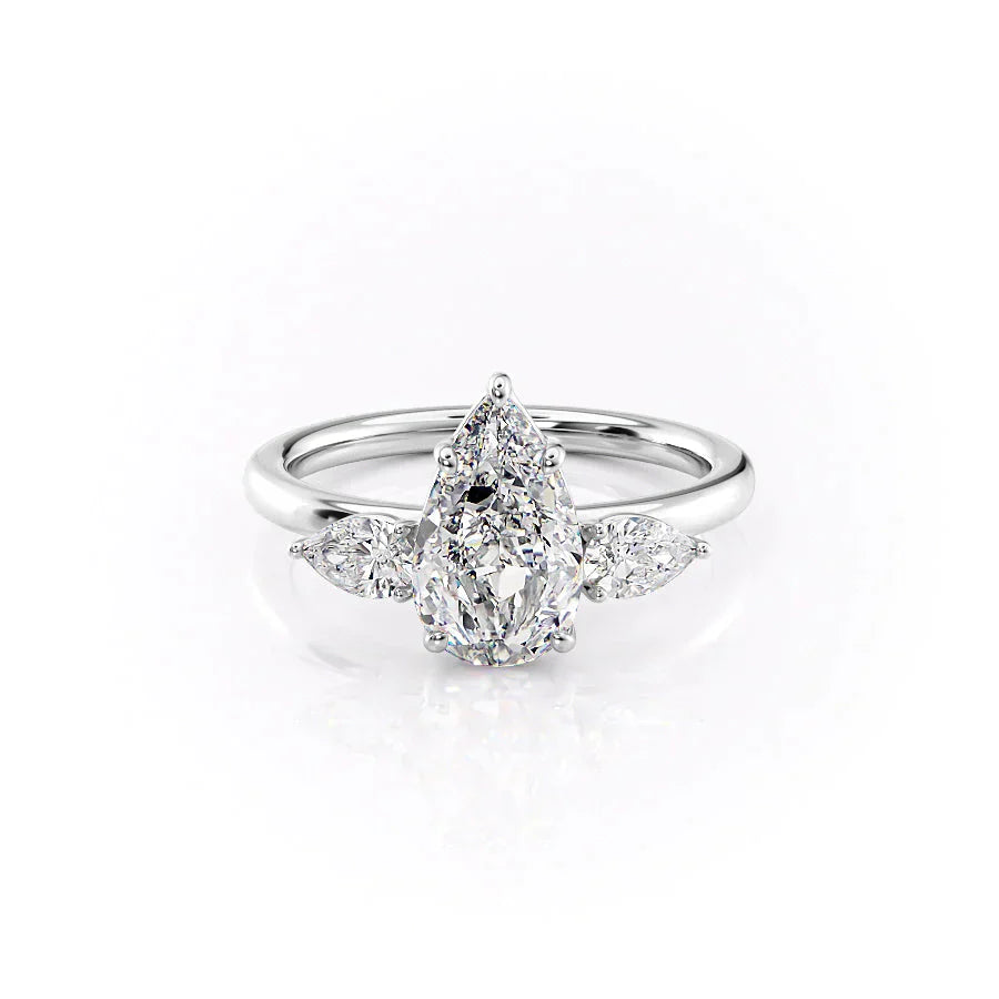 The Lauren Set With A 3 Carat Pear Moissanite