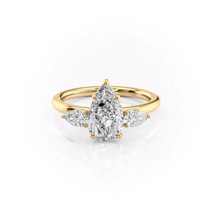 The Lauren Set With A 2.5 Carat Pear Lab Diamond