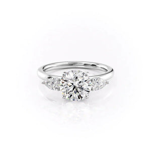 The Lauren Set With A 5 Carat Round Moissanite