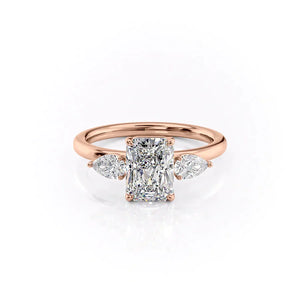 The Lauren Set With A 2.5 Carat Radiant Lab Diamond