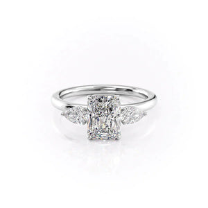 The Lauren Set With A 1.5 Carat Radiant Moissanite