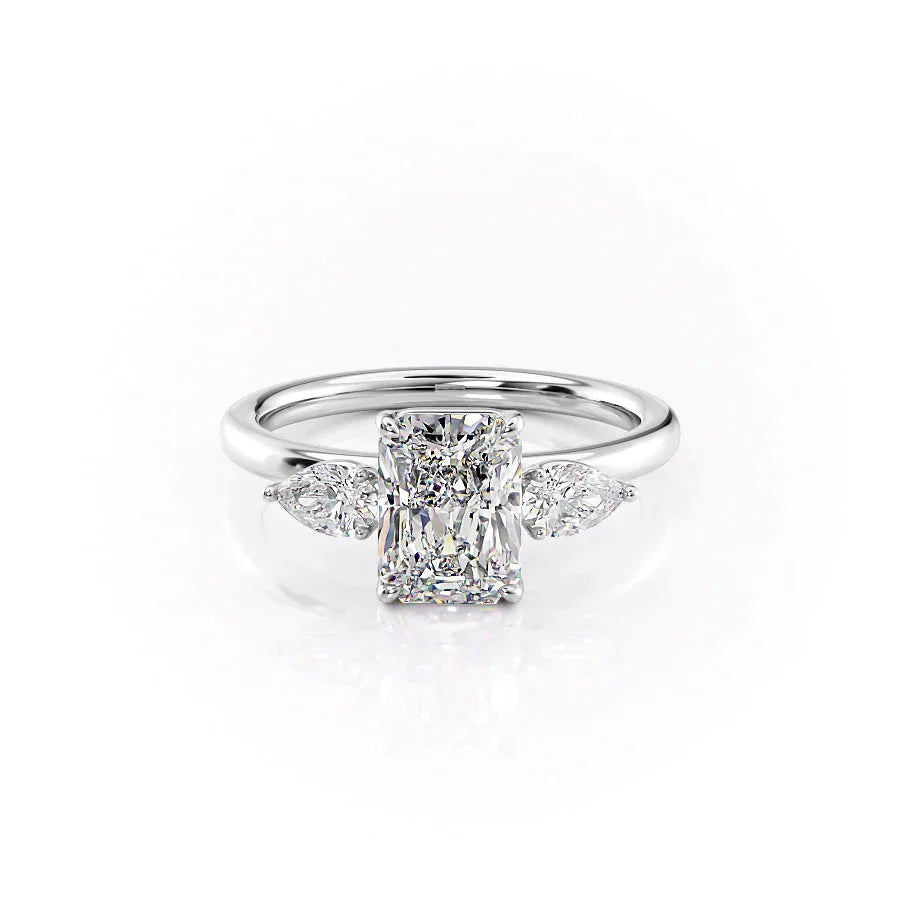 The Lauren Set With A 1.5 Carat Radiant Moissanite