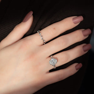 The Halo Twig Set With A 2 Carat Oval Lab Diamond