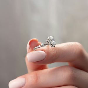 The Halo Twig Set With A 2 Carat Oval Lab Diamond