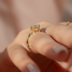 The Halo Twig Set With A 1 Carat Princess Lab Diamond