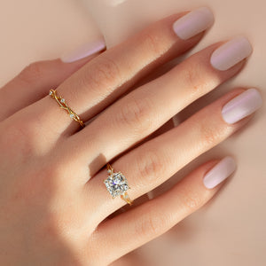 The Halo Twig Set With A 1 Carat Princess Lab Diamond