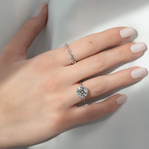 The Halo Twig Set With A 2 Carat Round Lab Diamond