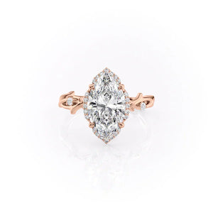 The Halo Twig Set With A 4 Carat Marquise Moissanite