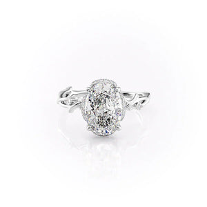 The Halo Twig Set With A 2 Carat Oval Lab Diamond
