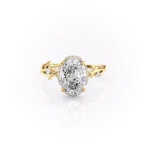 The Halo Twig Set With A 2 Carat Oval Lab Diamond
