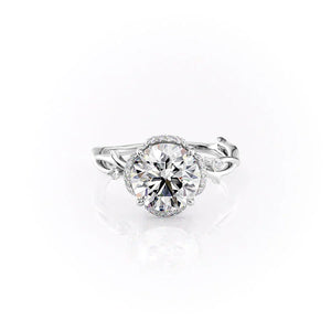 The Halo Twig Set With A 4 Carat Round Moissanite