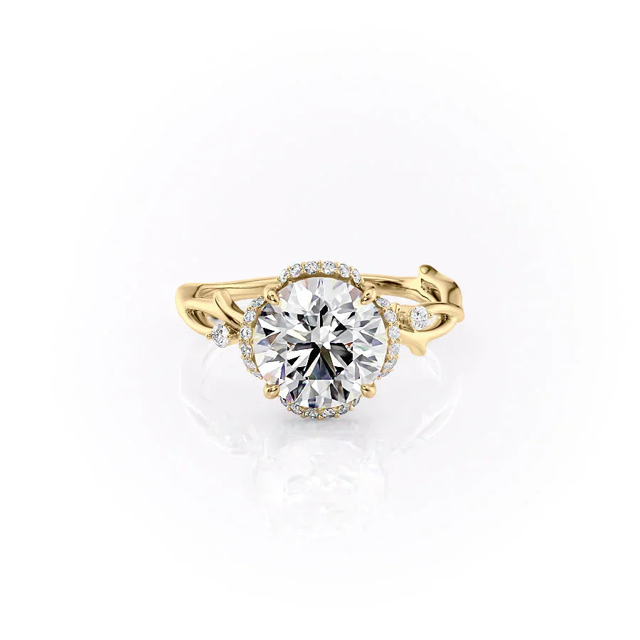 The Halo Twig Set With A 2 Carat Round Lab Diamond