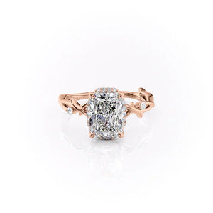 The Halo Twig Set With A 5 Carat Radiant Moissanite