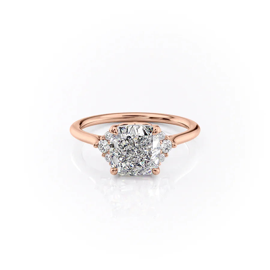 The Victoria Set With A 1 Carat Cushion Moissanite