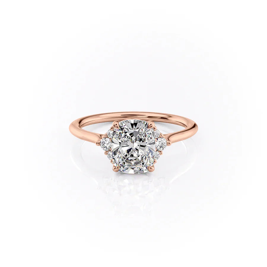 The Victoria Set With A 3 Carat Elongated Cushion Lab Diamond