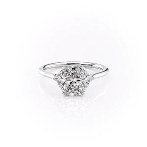 The Victoria Set With A 1 Carat Elongated Cushion Lab Diamond