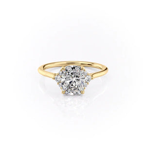 The Victoria Set With A 5 Carat Elongated Cushion Moissanite