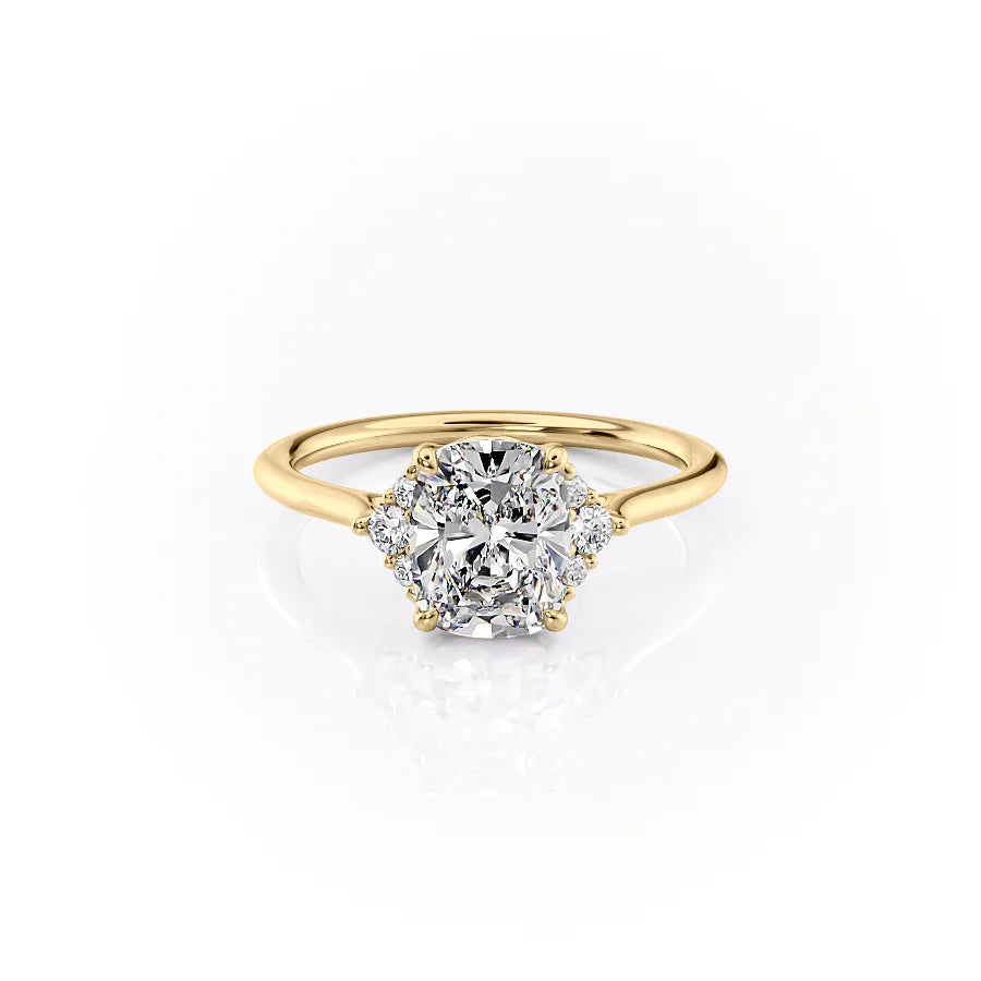 The Victoria Set With A 2 Carat Elongated Cushion Lab Diamond