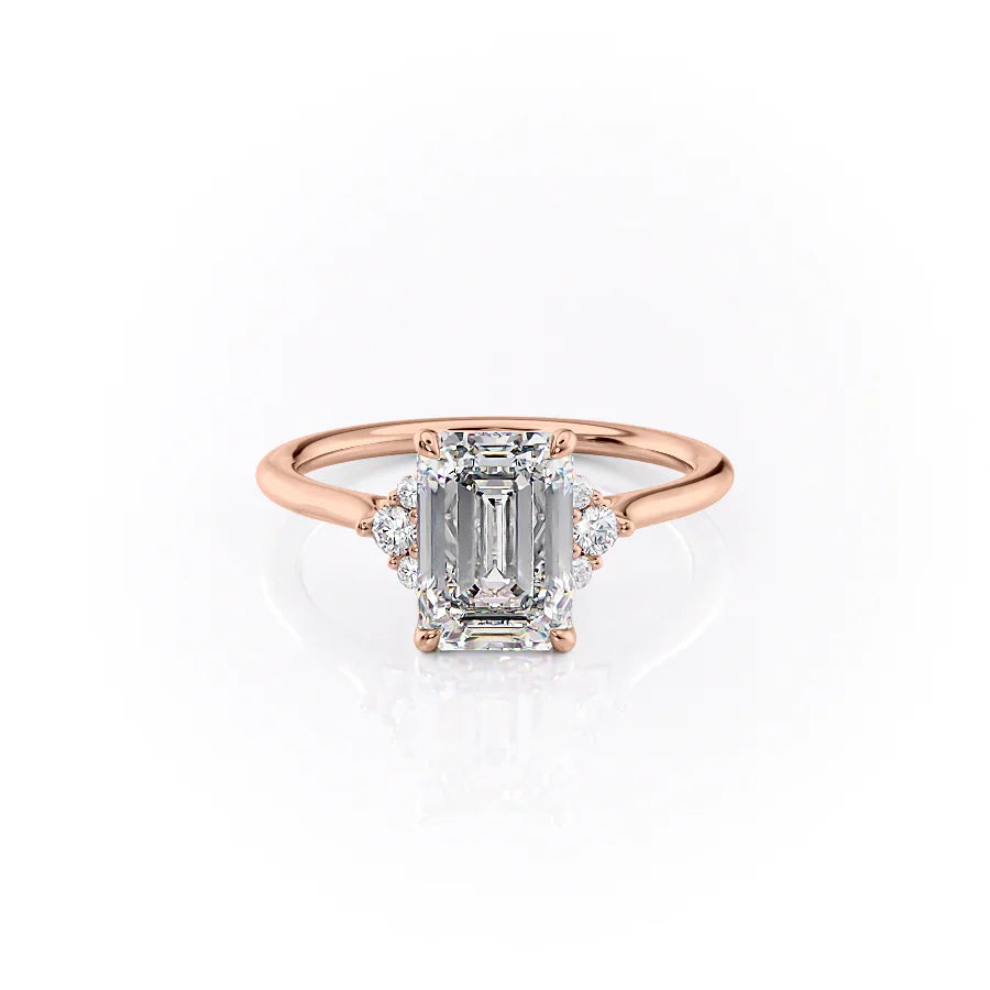The Victoria Set With A 1 Carat Emerald Moissanite