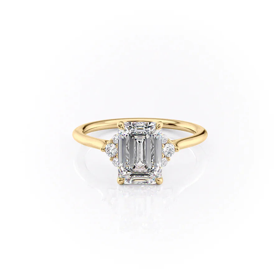 The Victoria Set With A 4 Carat Emerald Moissanite