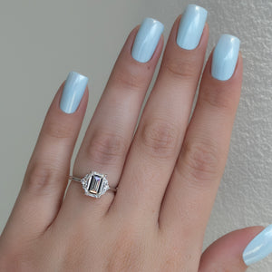 The Victoria Set With A Emerald Moissanite