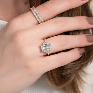 The Victoria Set With A 1 Carat Emerald Lab Diamond