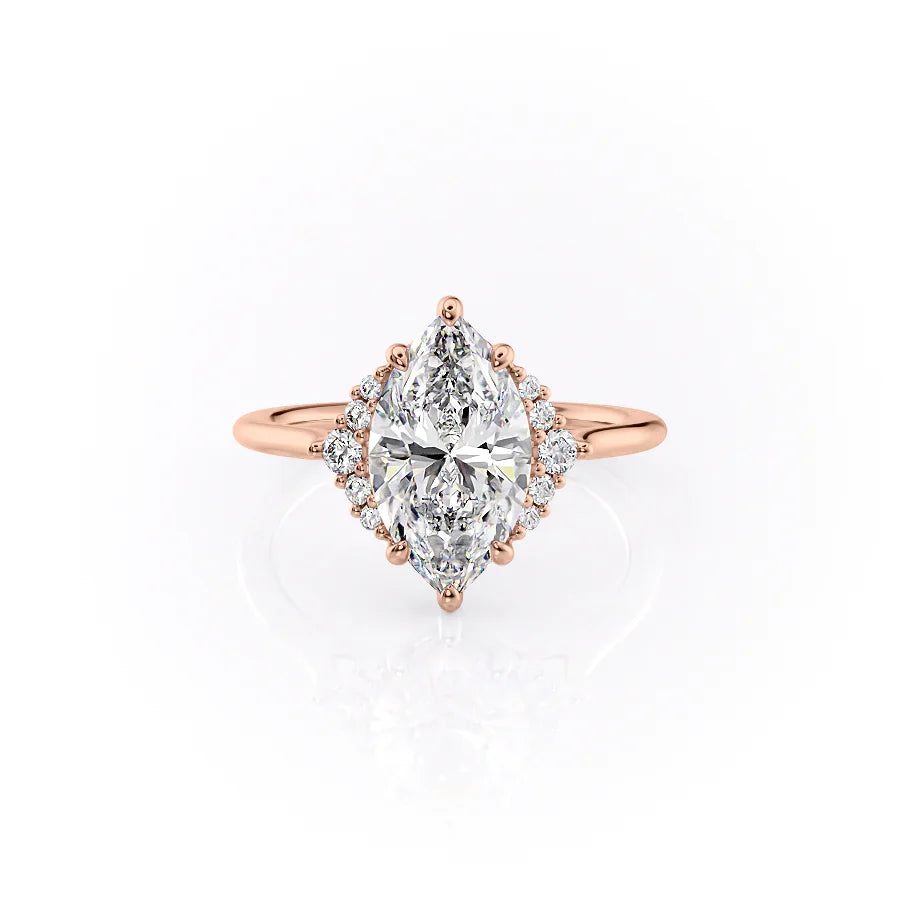 The Victoria Set With A 4 Carat Marquise Moissanite
