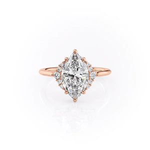 The Victoria Set With A 4 Carat Marquise Moissanite