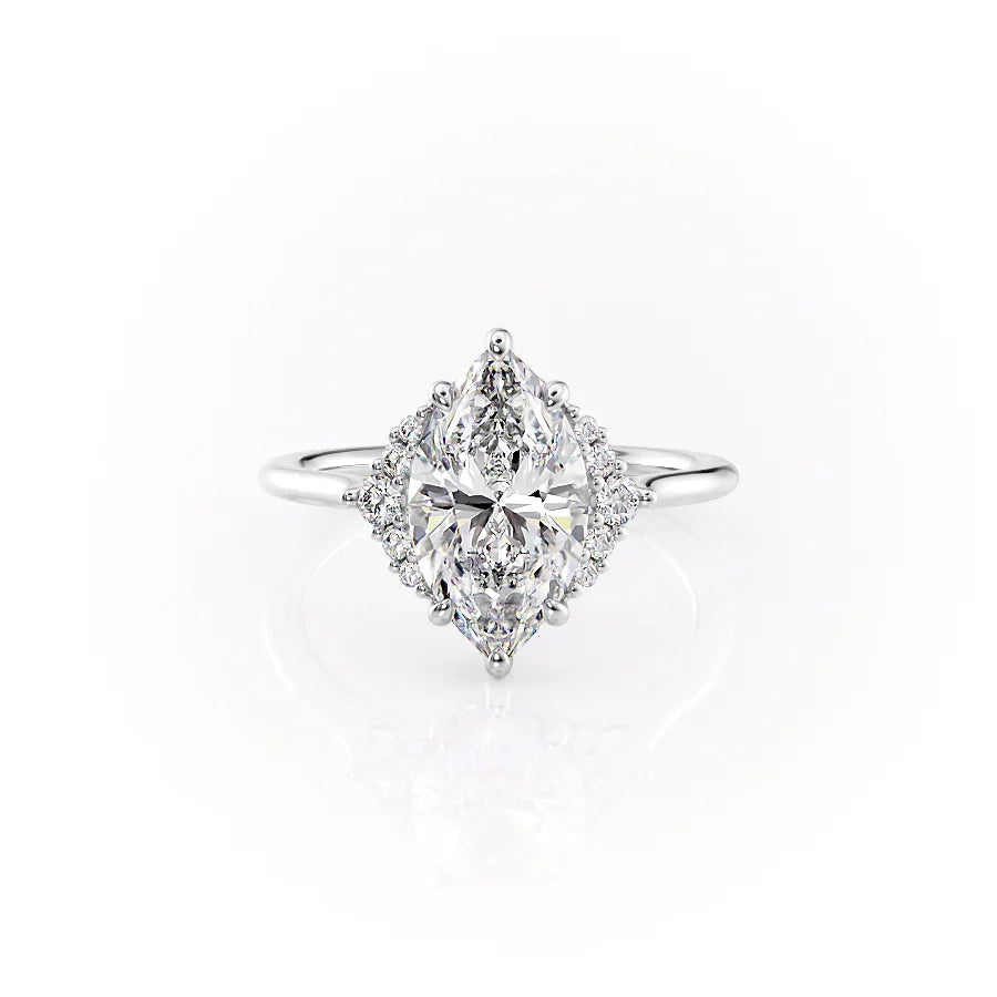The Victoria Set With A 1.5 Carat Marquise Lab Diamond