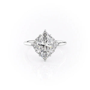 The Victoria Set With A 4 Carat Marquise Moissanite