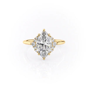 The Victoria Set With A 4 Carat Marquise Moissanite
