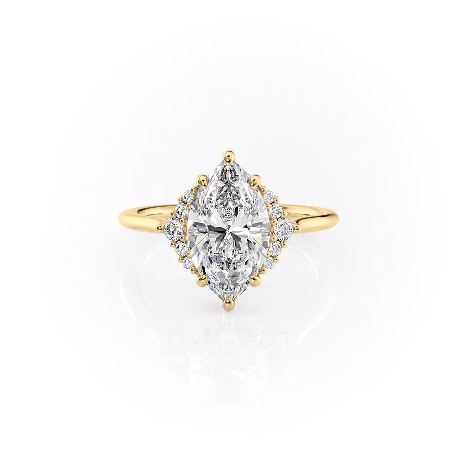 The Victoria Set With A 3 Carat Marquise Lab Diamond