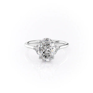 The Victoria Set With A 3 Carat Oval Moissanite