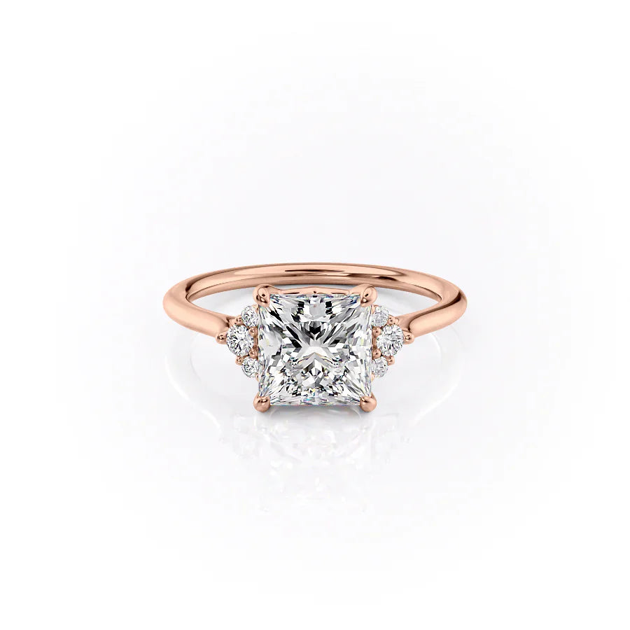 The Victoria Set With A 3 Carat Princess Moissanite