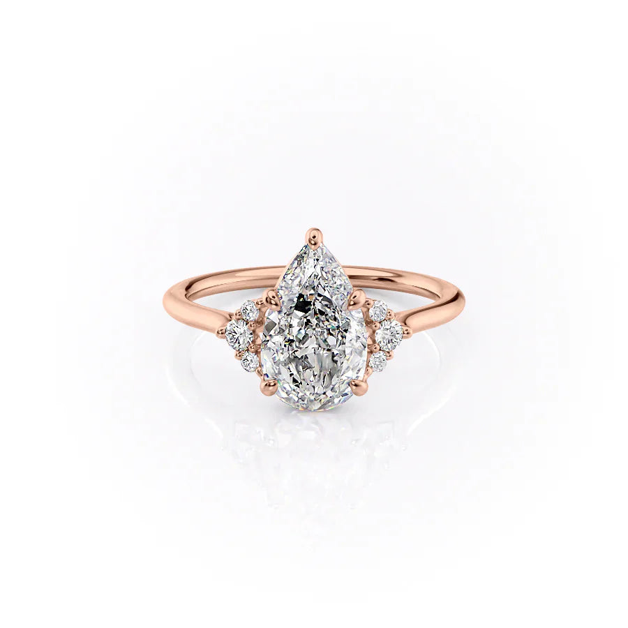The Victoria Set With A 3 Carat Pear Lab Diamond