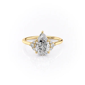 The Victoria Set With A 3 Carat Pear Moissanite