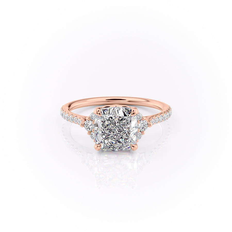 The Pave Victoria Set With A 5 Carat Cushion Moissanite